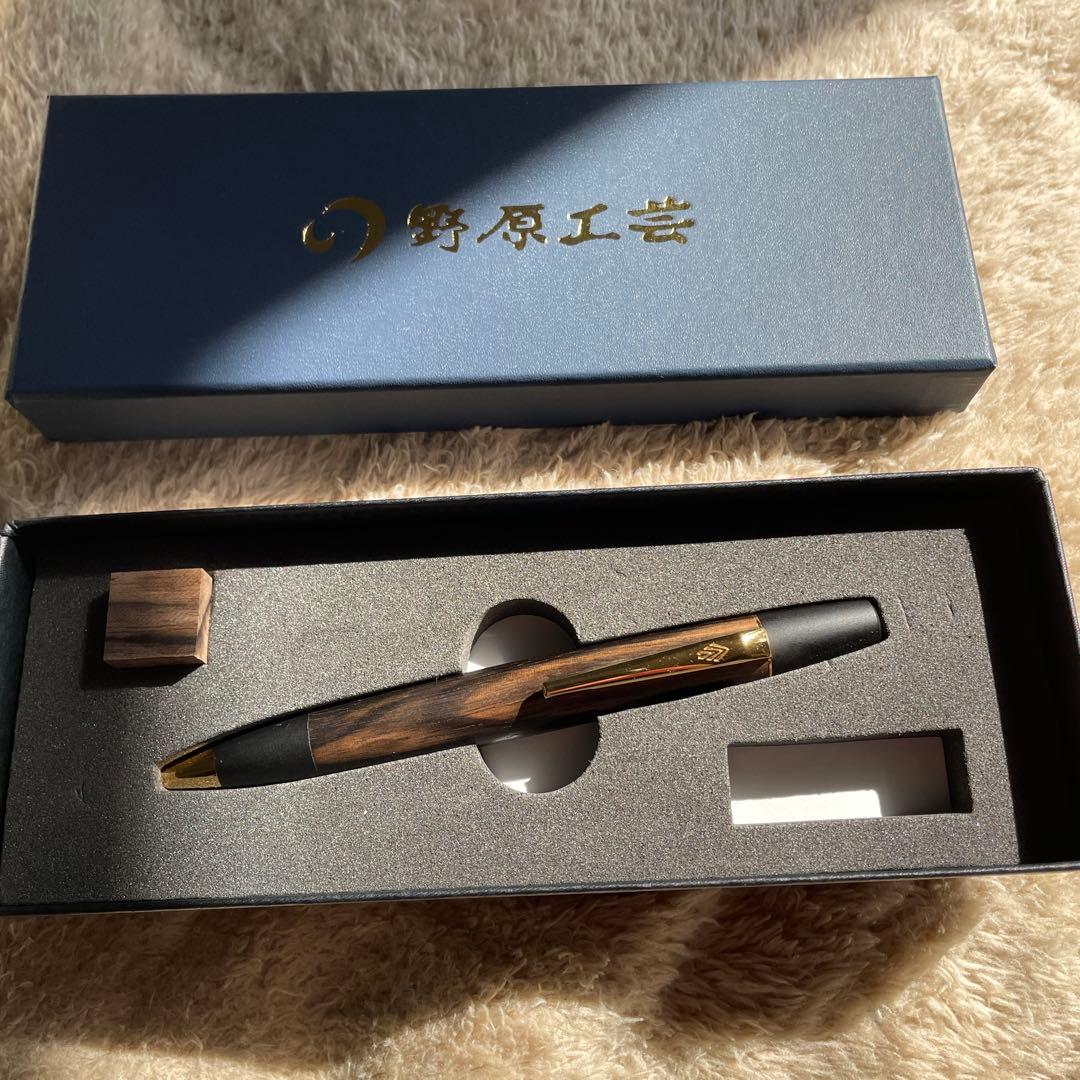 野原工芸　極上黒柿　ボールペン　ロータリー