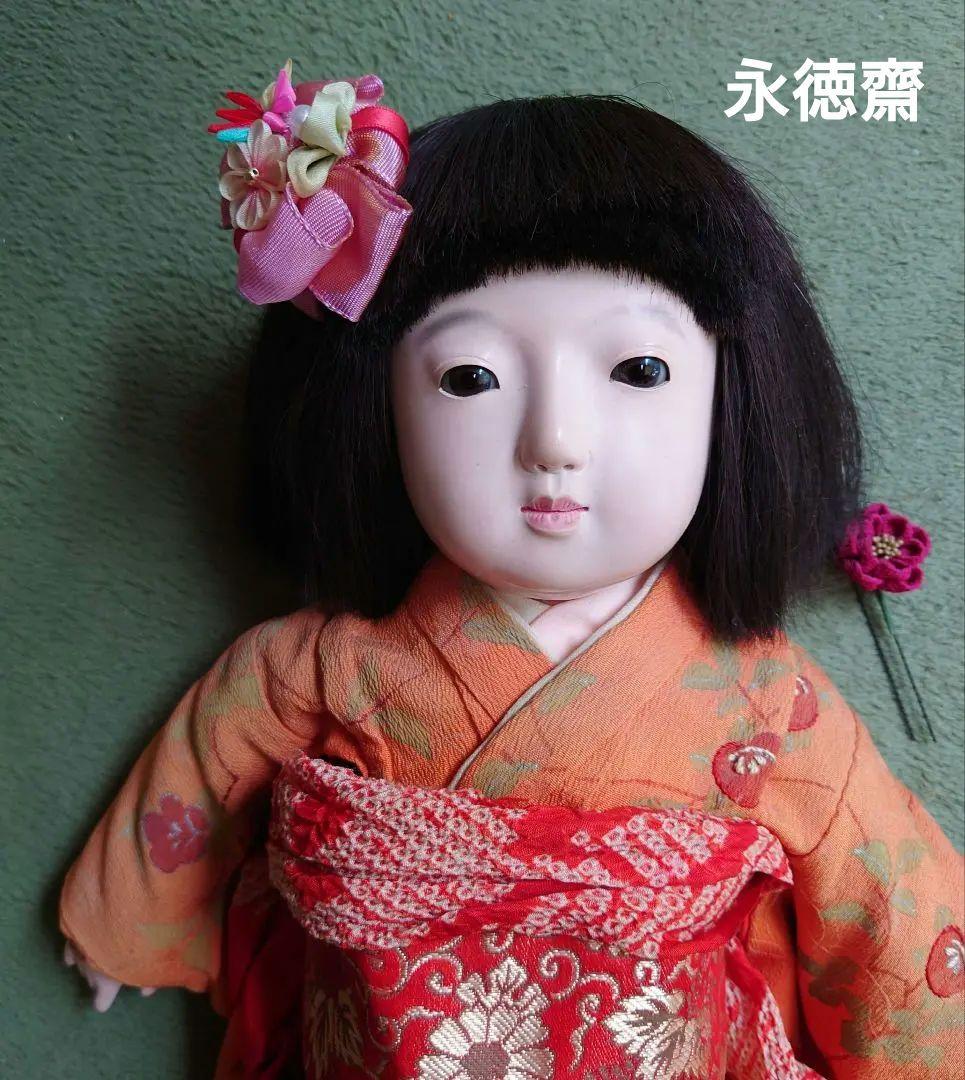 希少 修復済 永徳齋銘 大正期の光龍斎 滝澤義豊 42㎝ 市松人形 アンティーク