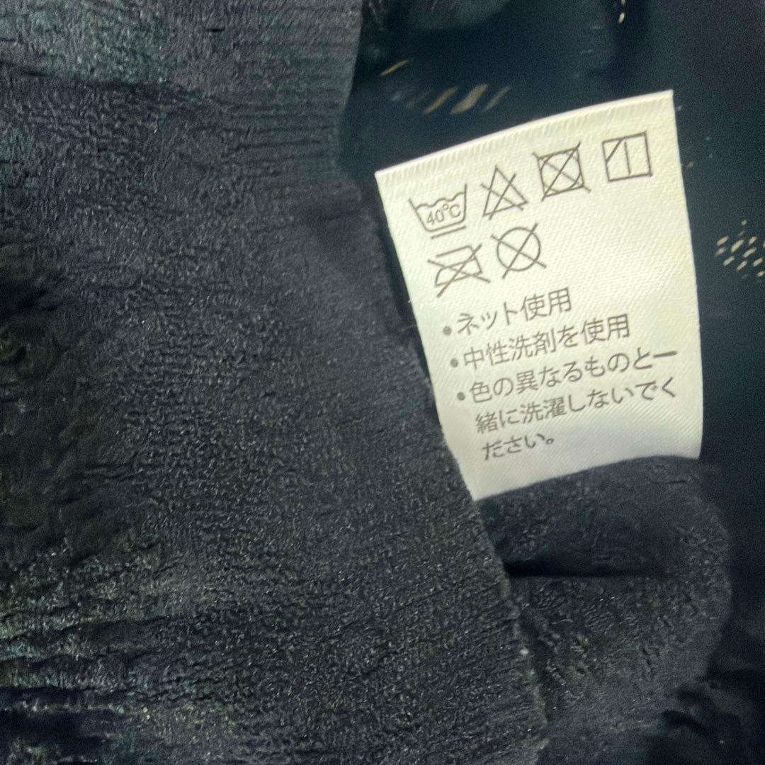 ストレッチレース長袖トップス 黒　ノーソーイングニット　黒