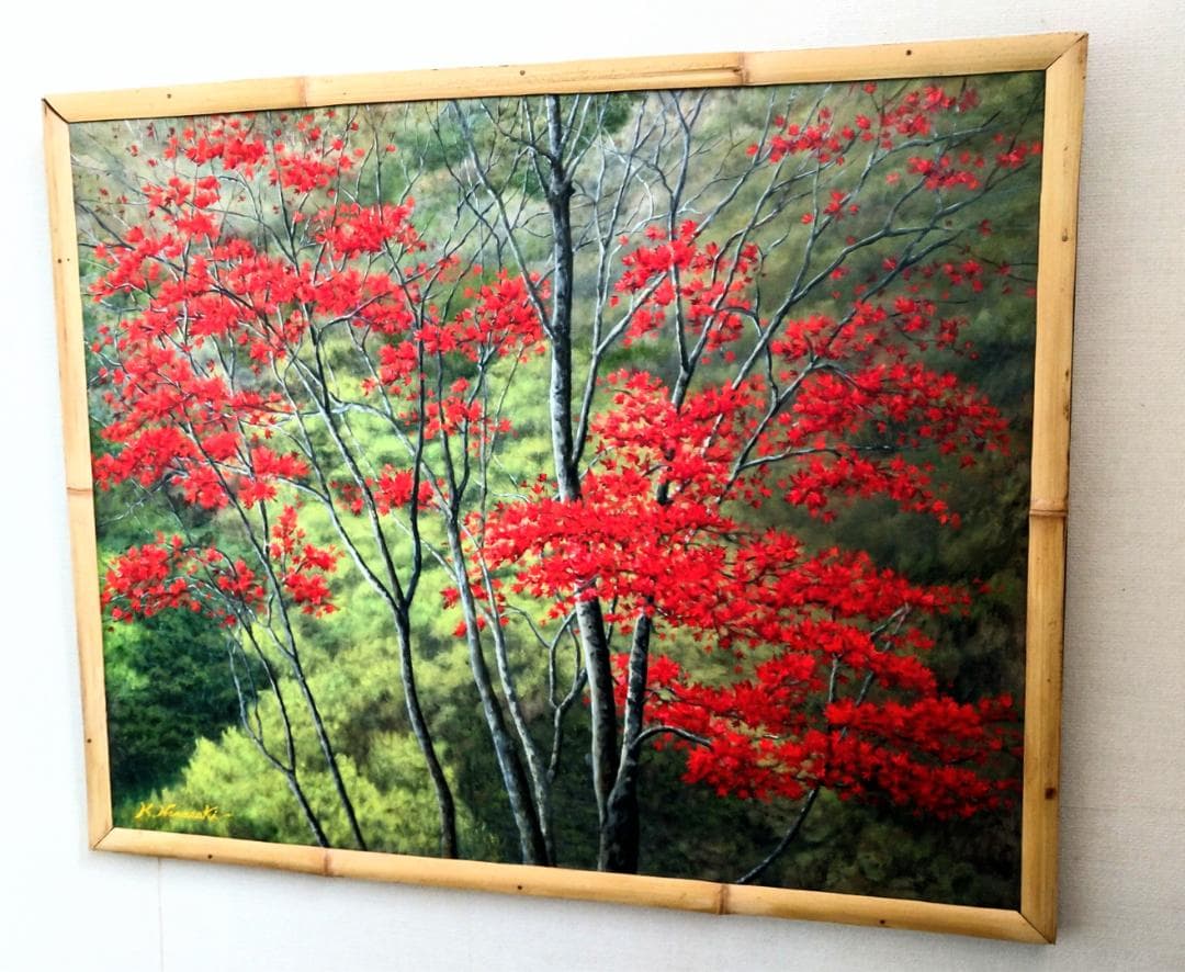 「花貫渓谷の秋」油絵 油彩画 絵画 風景画F30号