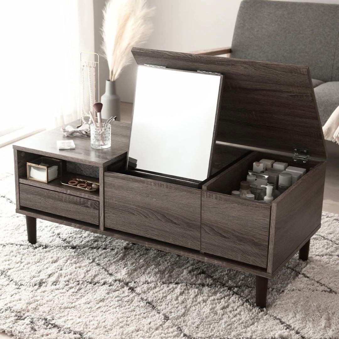 RASIK ドレッサー テーブル 幅95cm チャコールグレー