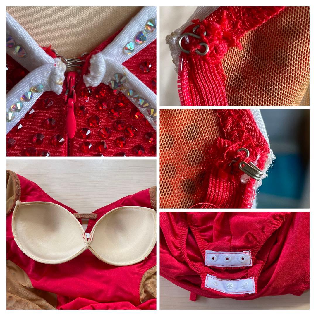 社交ダンス　ラテンダンス　ドレス衣装　赤　S1118