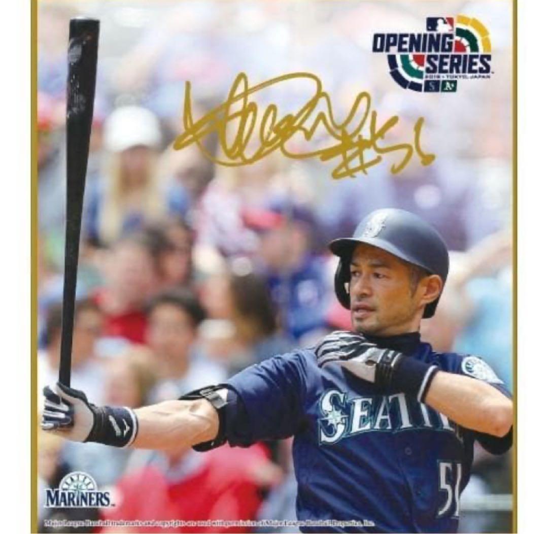 新品未開封 2019 MLB開幕戦記念 イチロー限定商品 フォトサイン色紙 4枚