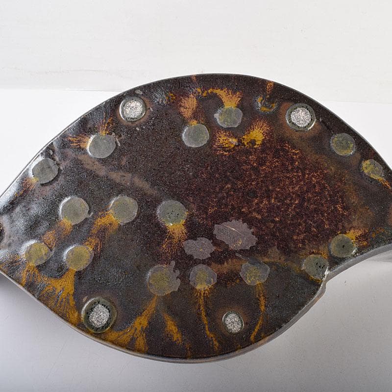 瀬戸焼　今野登志夫作　古瀬戸花器　共箱　V　7170C