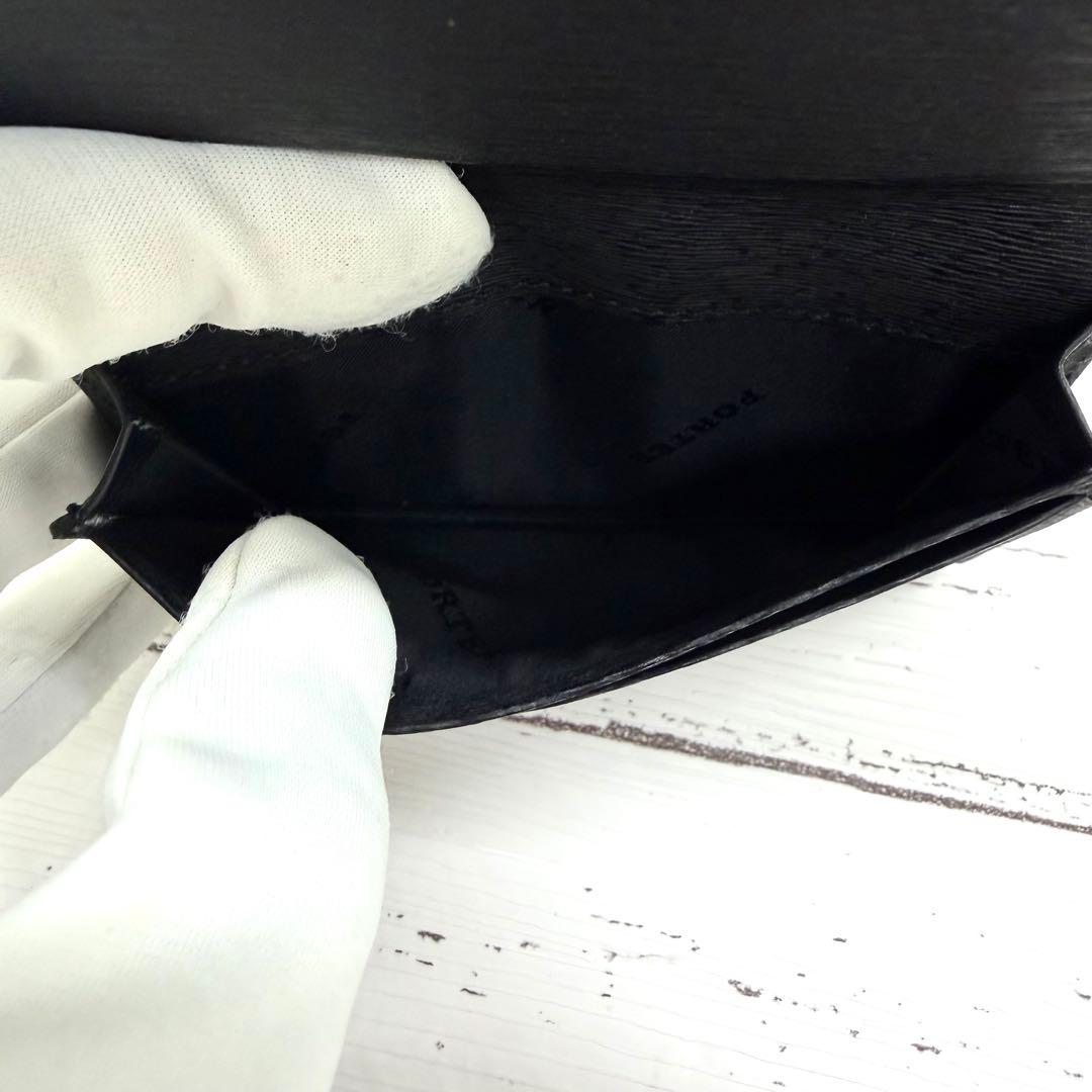 未使用級PORTER　カレント　名刺入れ　レザー　ブラック　エンボス