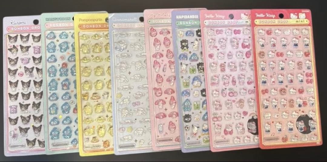 サンリオ　ボンボンドロップシール　ミニ　全種　8枚
