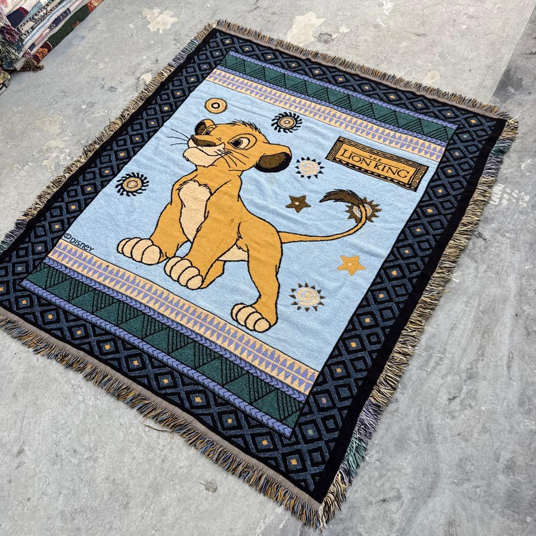 ディズニー　ライオンキング　ブランケット　マルチカバー　ラグ　150x131