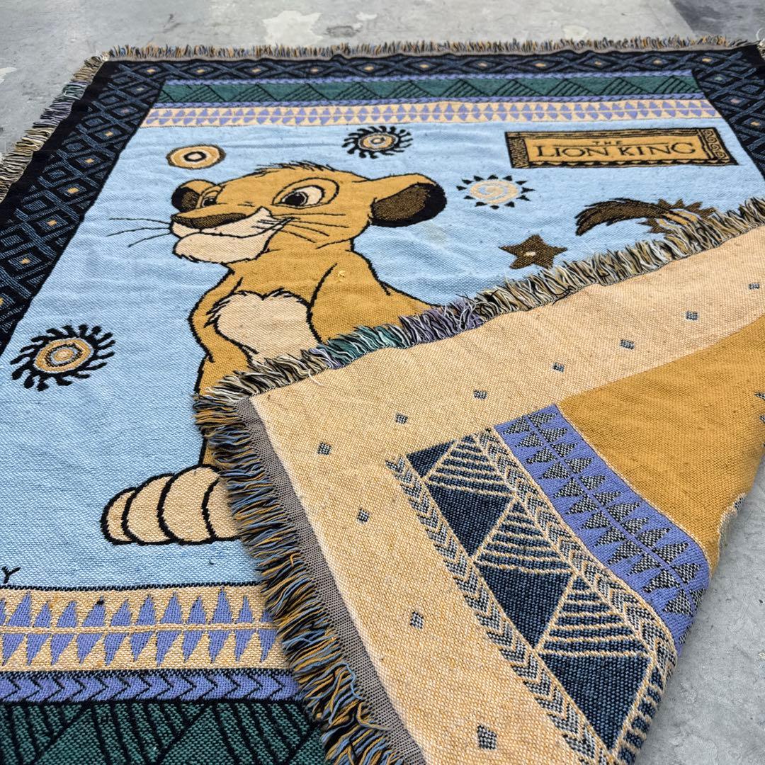 ディズニー　ライオンキング　ブランケット　マルチカバー　ラグ　150x131