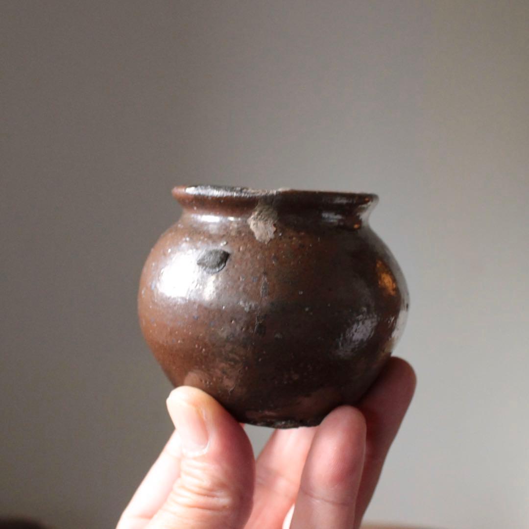 古丹波 栗皮釉 うるか壺 江戸後期 古美術 古道具 アンティーク
