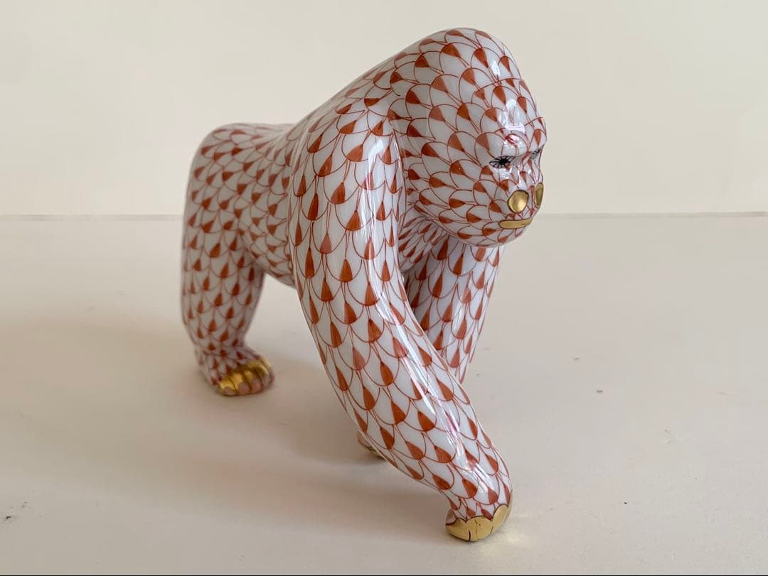 ヘレンド フィッシュネット フィギュリン ゴリラ