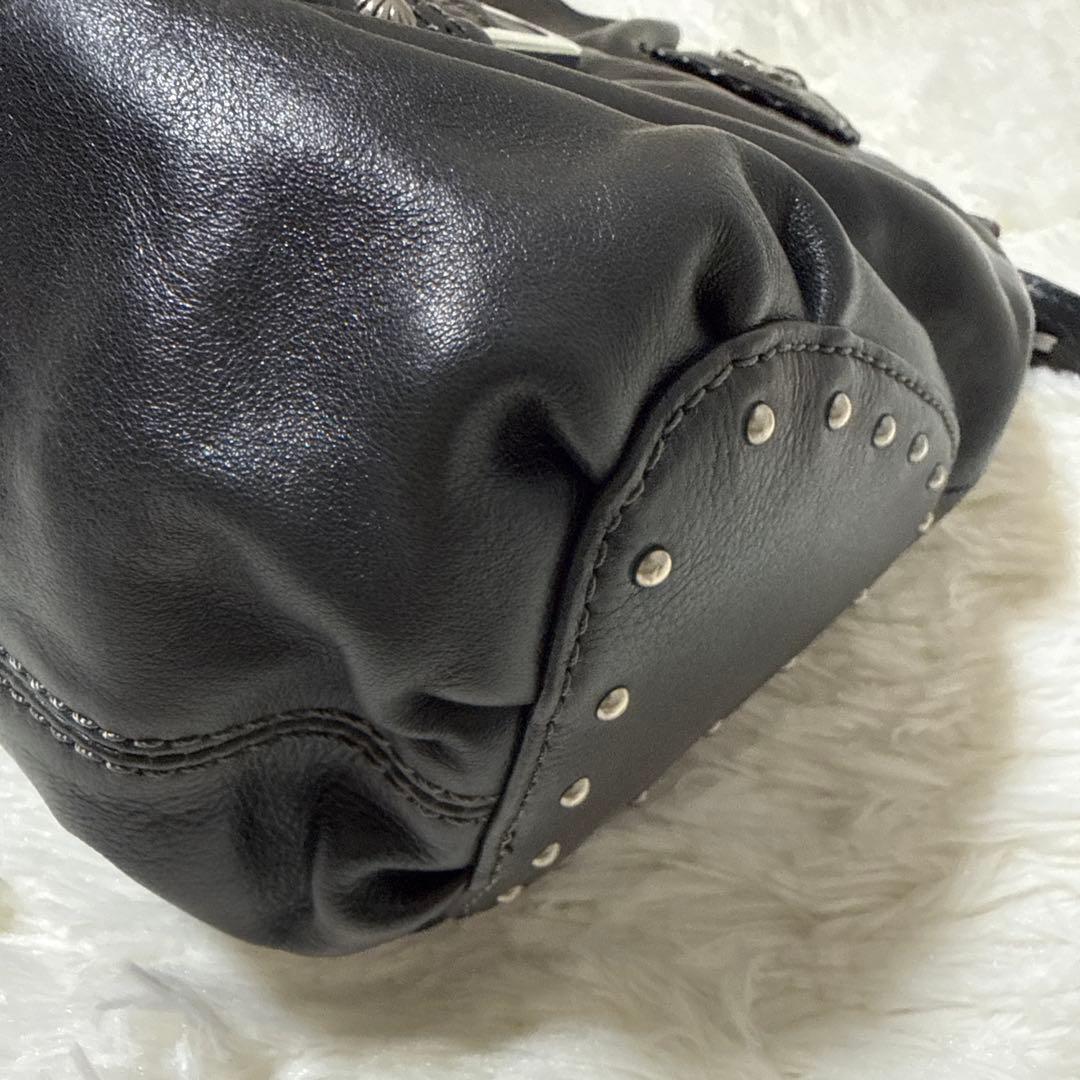 【ANNA SUI 】がま口 バッグ ブラック スタッズ☆美品☆