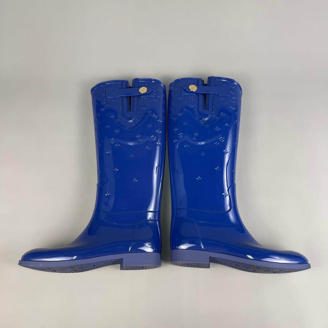 美品ルイ・ヴィトン　レインブーツ　長靴　ネイビーブルー39サイズ