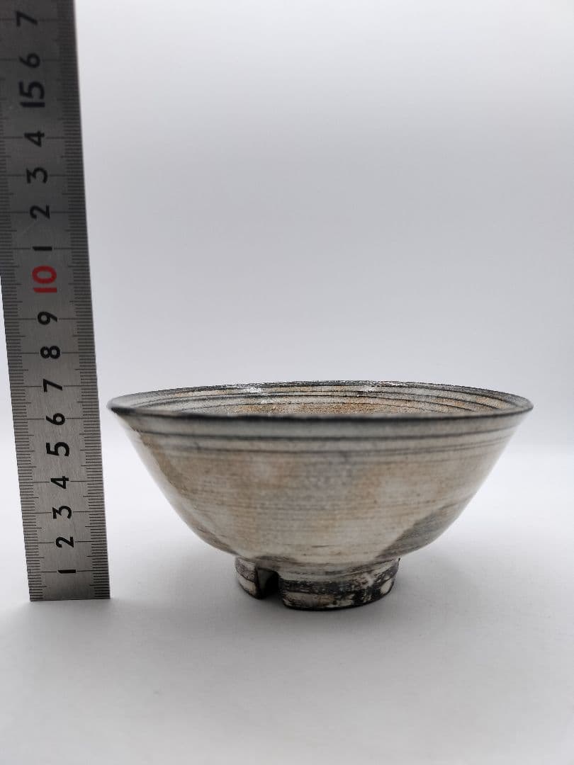 c698 数茶碗 9客 古萩 黄の瀬窯 木箱 茶道具 古物