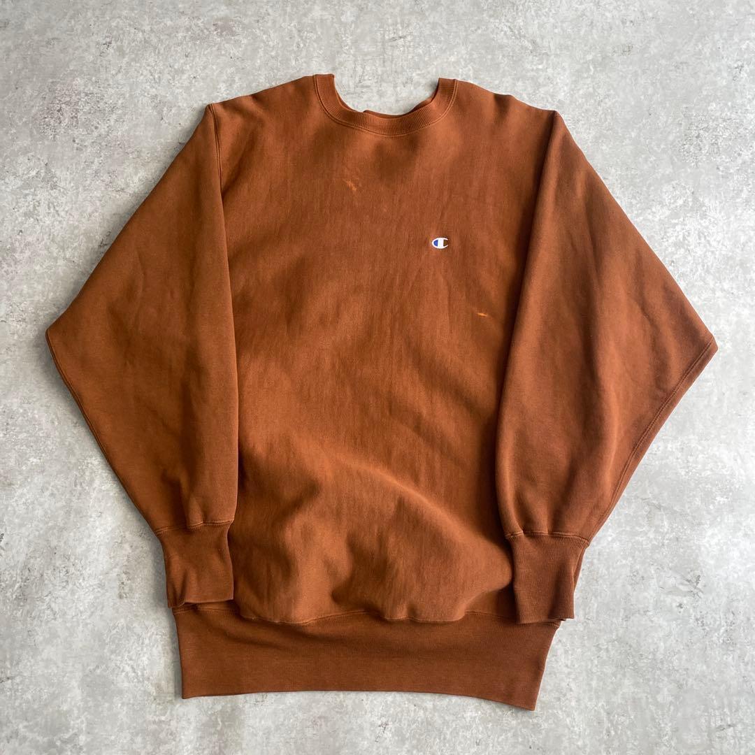 レアカラー良雰囲気90sチャンピオン目付き無地リバースウィーブUSA製XXL