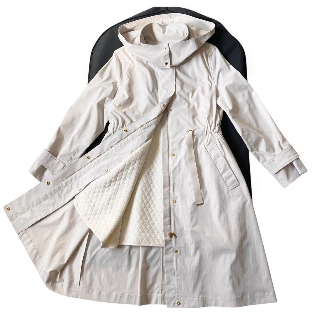 未使用級 アナイ ブライトツイルライナー付モッズコート オフ白 2024✨ 38