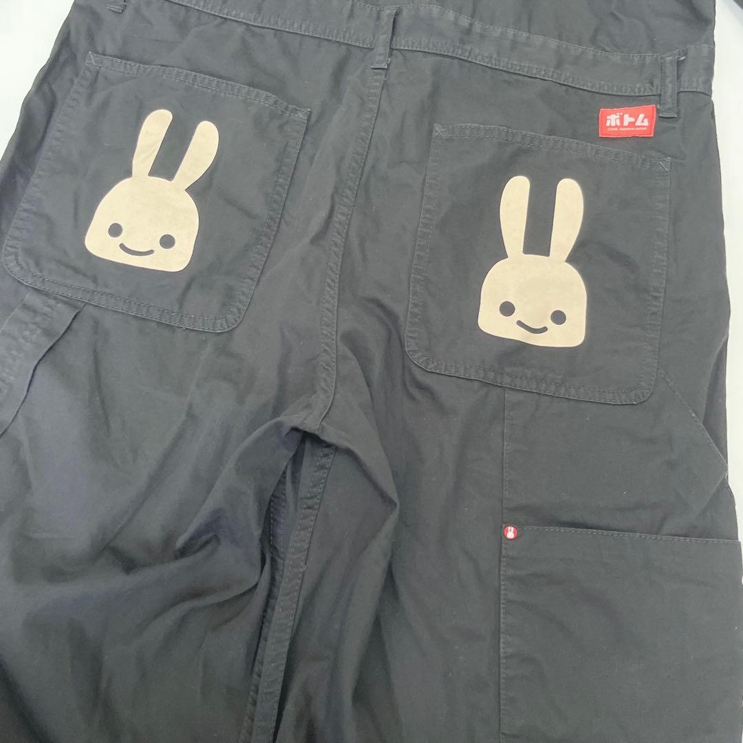 CUNEキューン うさぎプリント つなぎ オールインワン ブラック 2