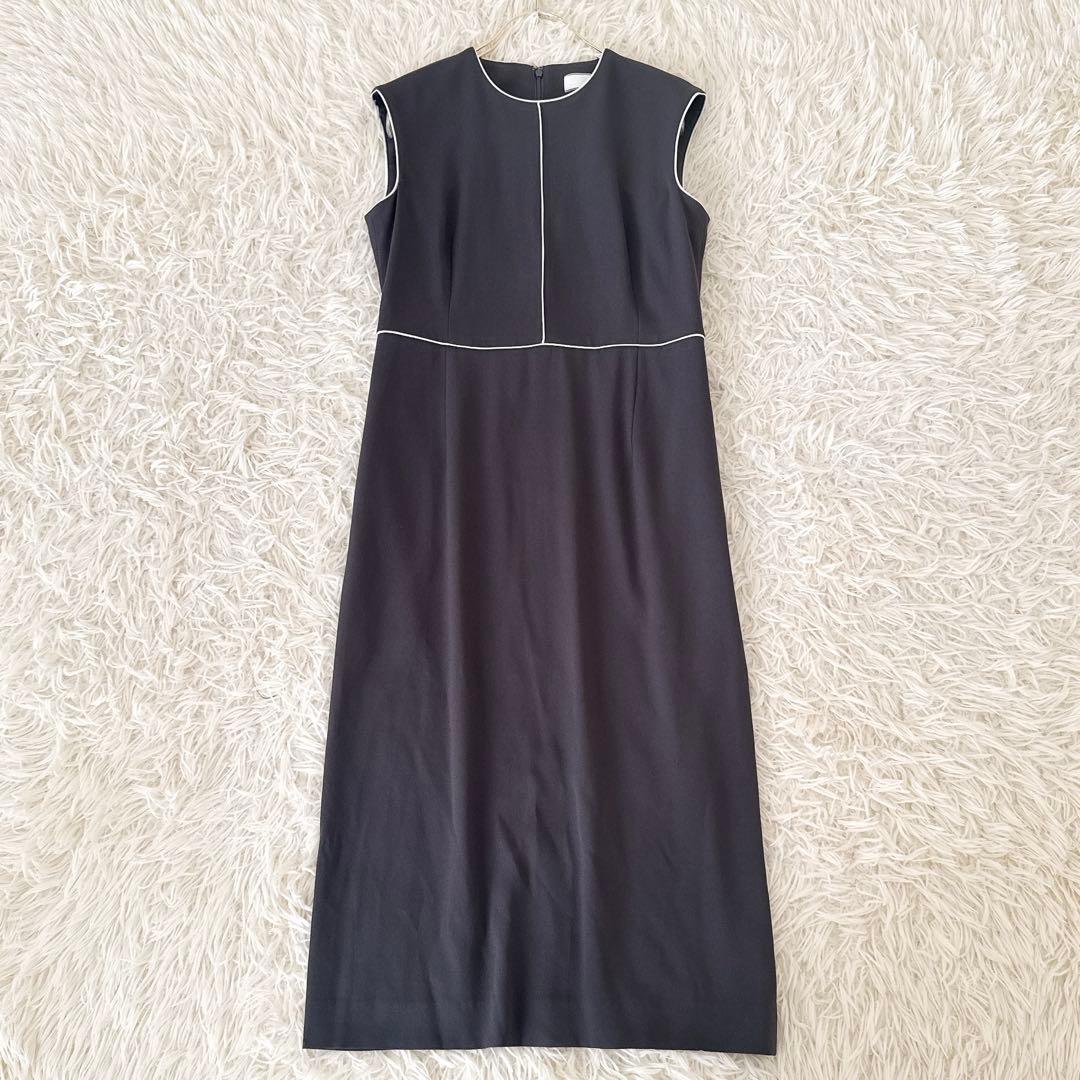 美品 BEIGE, ベイジ✨CINDY クルーネックドレス チャコールグレー 2