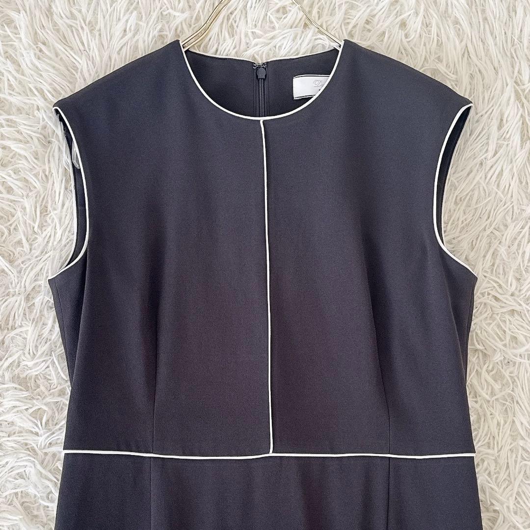 美品 BEIGE, ベイジ✨CINDY クルーネックドレス チャコールグレー 2