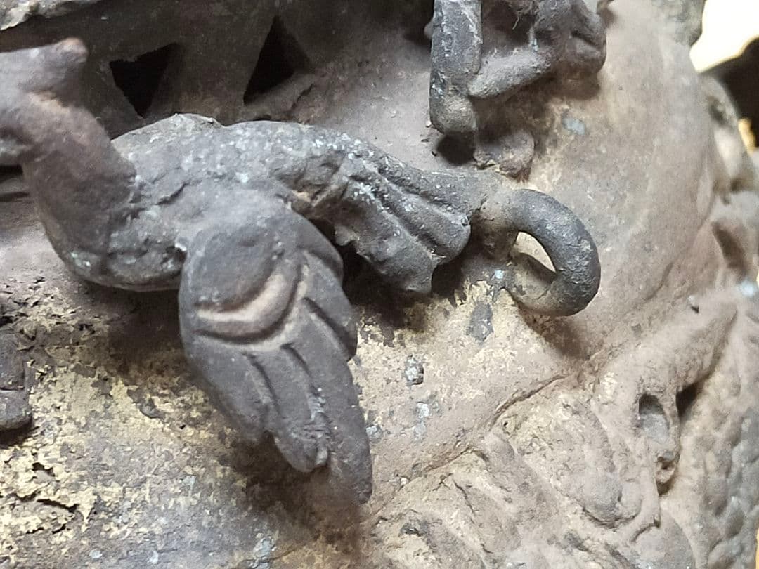 ♥値下げ！とても古い　古銅製　香炉　大型　木箱付き　骨董品　古玩