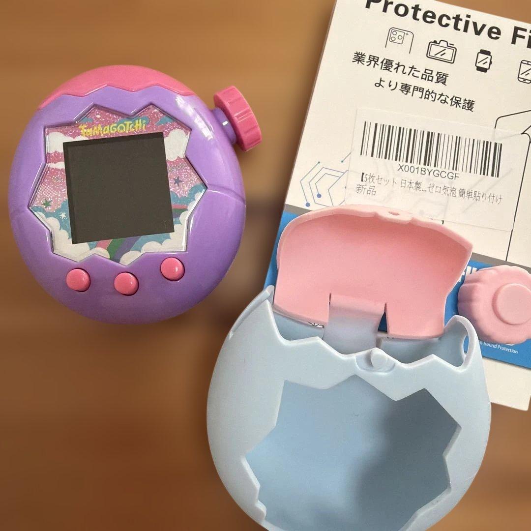 たまごっち パラダイス パープルスカイ　シリコーンカバー　保護フィルム　セット