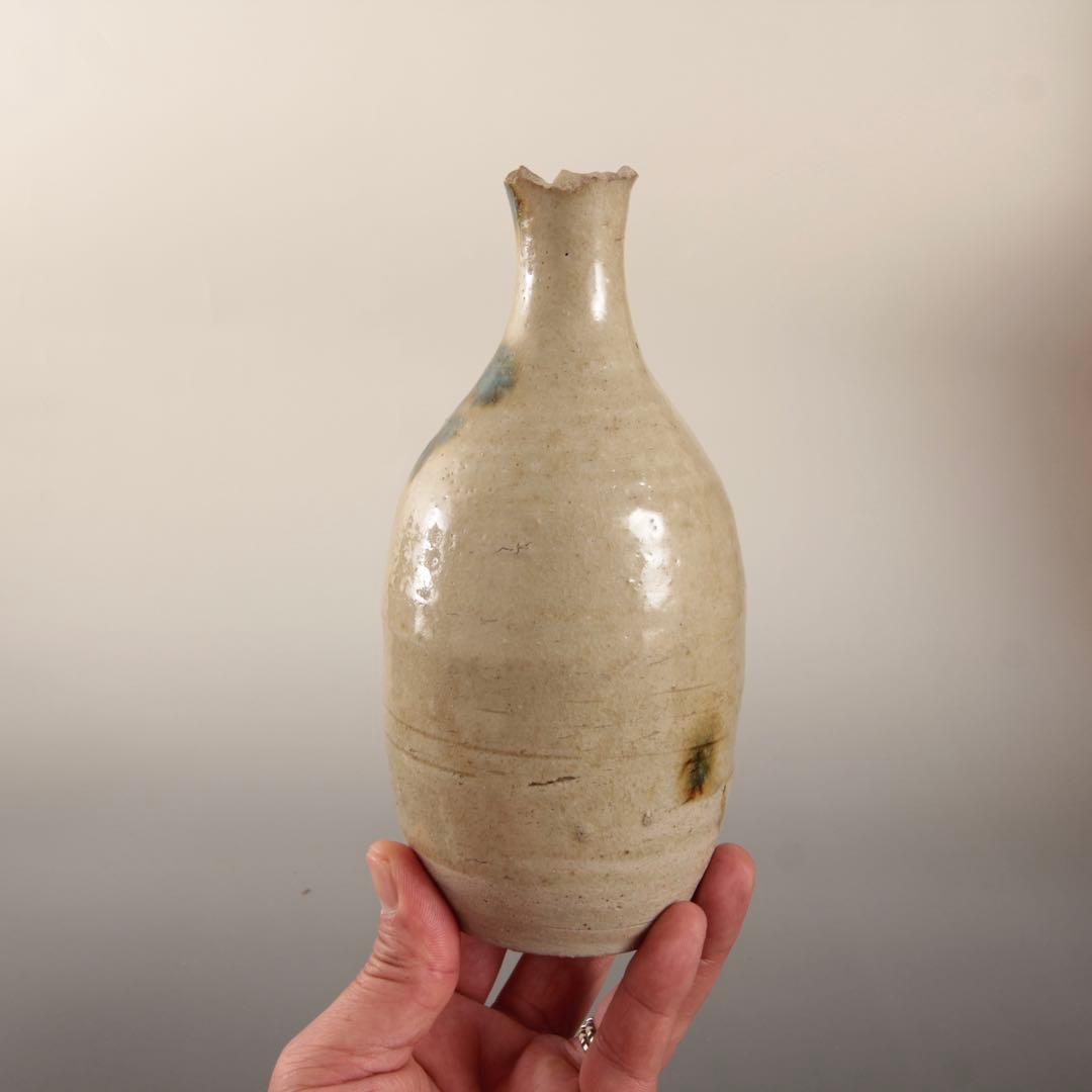 織部 黄瀬戸 美濃 緑釉掛け 徳利 古美術 古道具 酒器 アンティーク