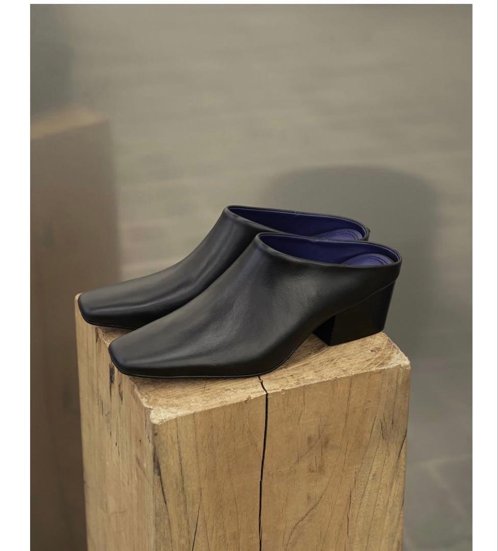 靴 Todayful Squaretoe Leather Sabot 37