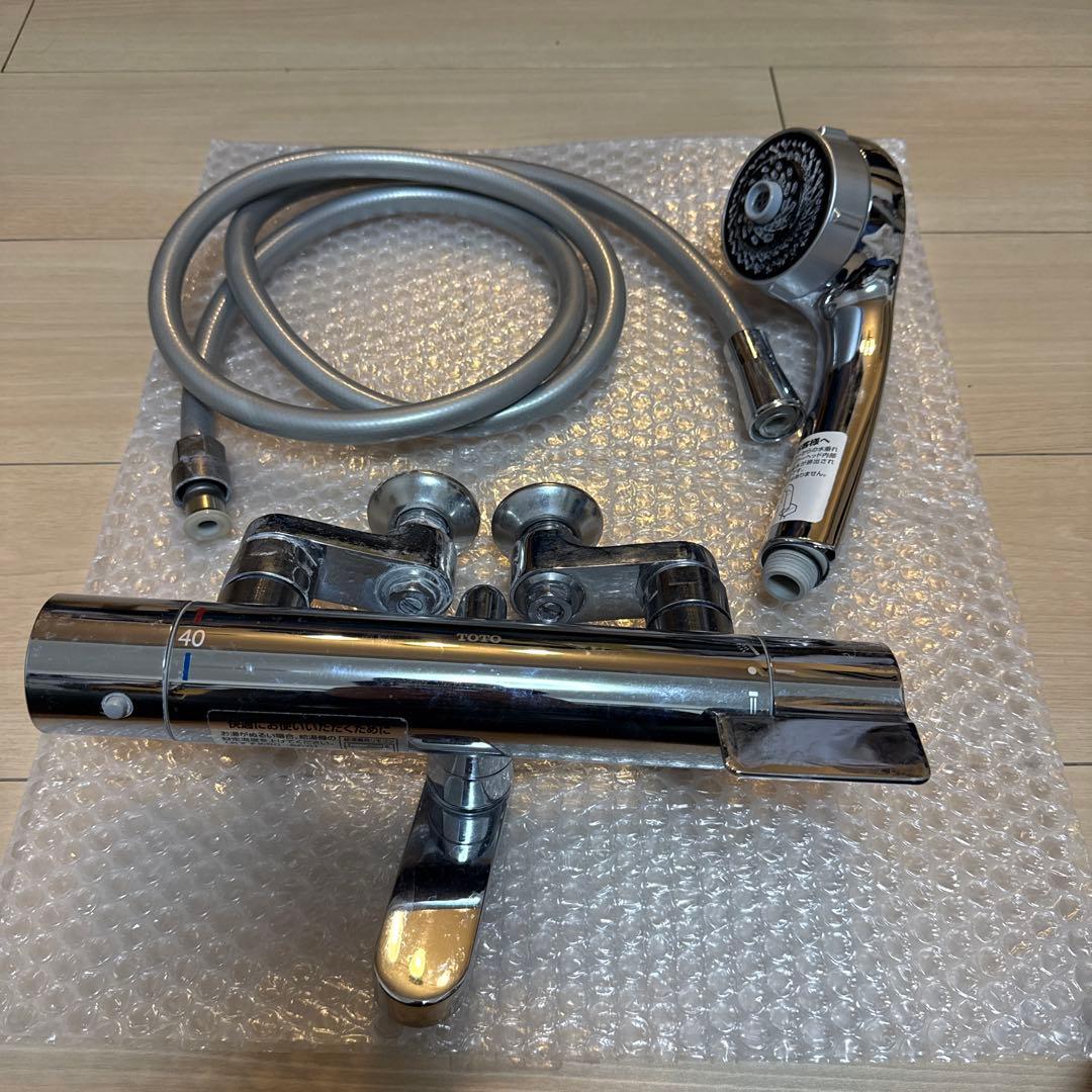 TOTOサーモスタット混合水栓 TBV03445J1 ワンダービート、ホース付き