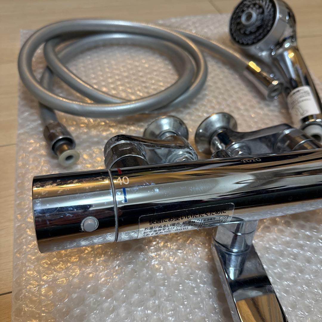 TOTOサーモスタット混合水栓 TBV03445J1 ワンダービート、ホース付き