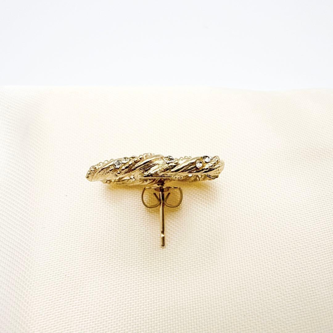 2928-1 美品✨CHANEL ピアス 片耳　ココマーク　ラインストーン