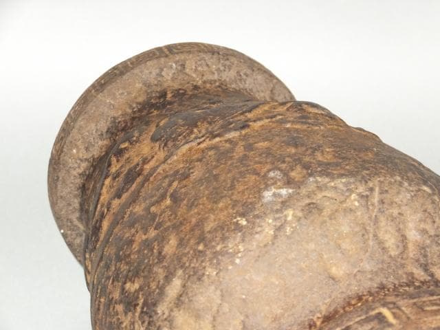 時代古鉄 華道具 在銘 花器 壺『荒膚地浮彫雲龍雷文　壱対』1128O