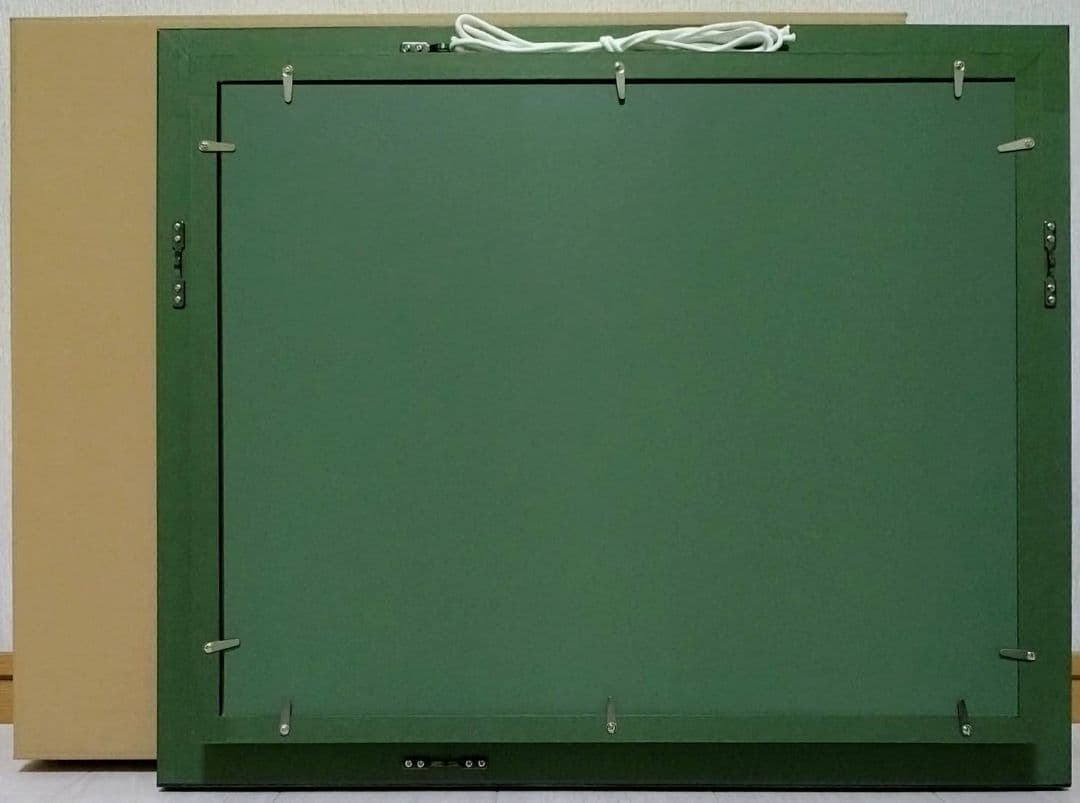 【F6号】山下清【長岡の花火】手描き/表裏サイン・共シール有り/油彩/油絵/額縁