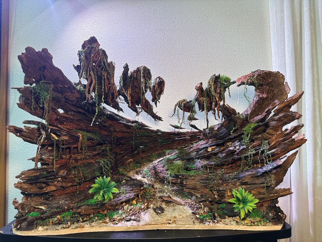 【マツヨシワールド】熟練職人手作り流木アクアスケープ 渓谷と浮遊雲群 手入れ不要