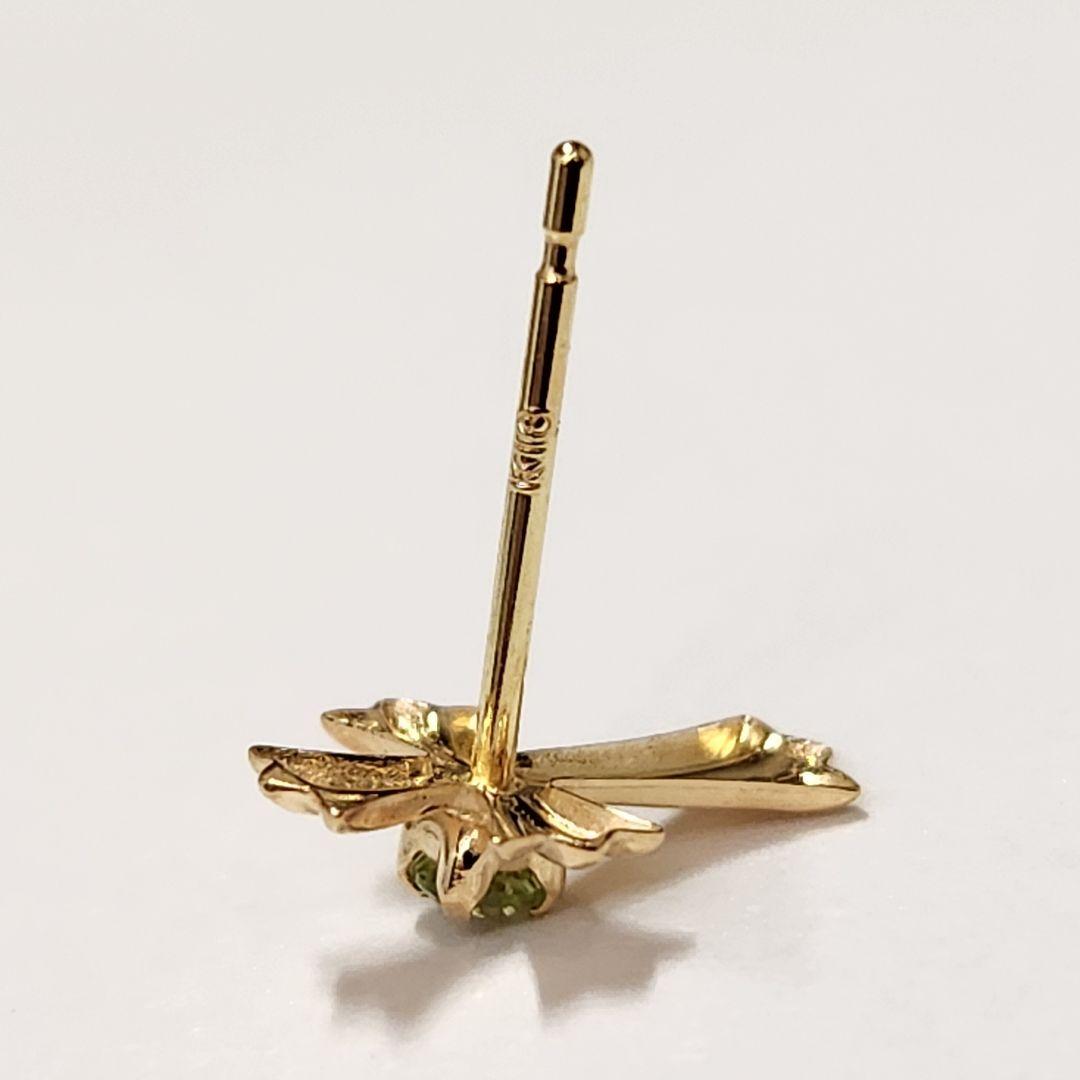 Megabass(新品　K18デザインクロス　天然ペリドットピアス両耳分)