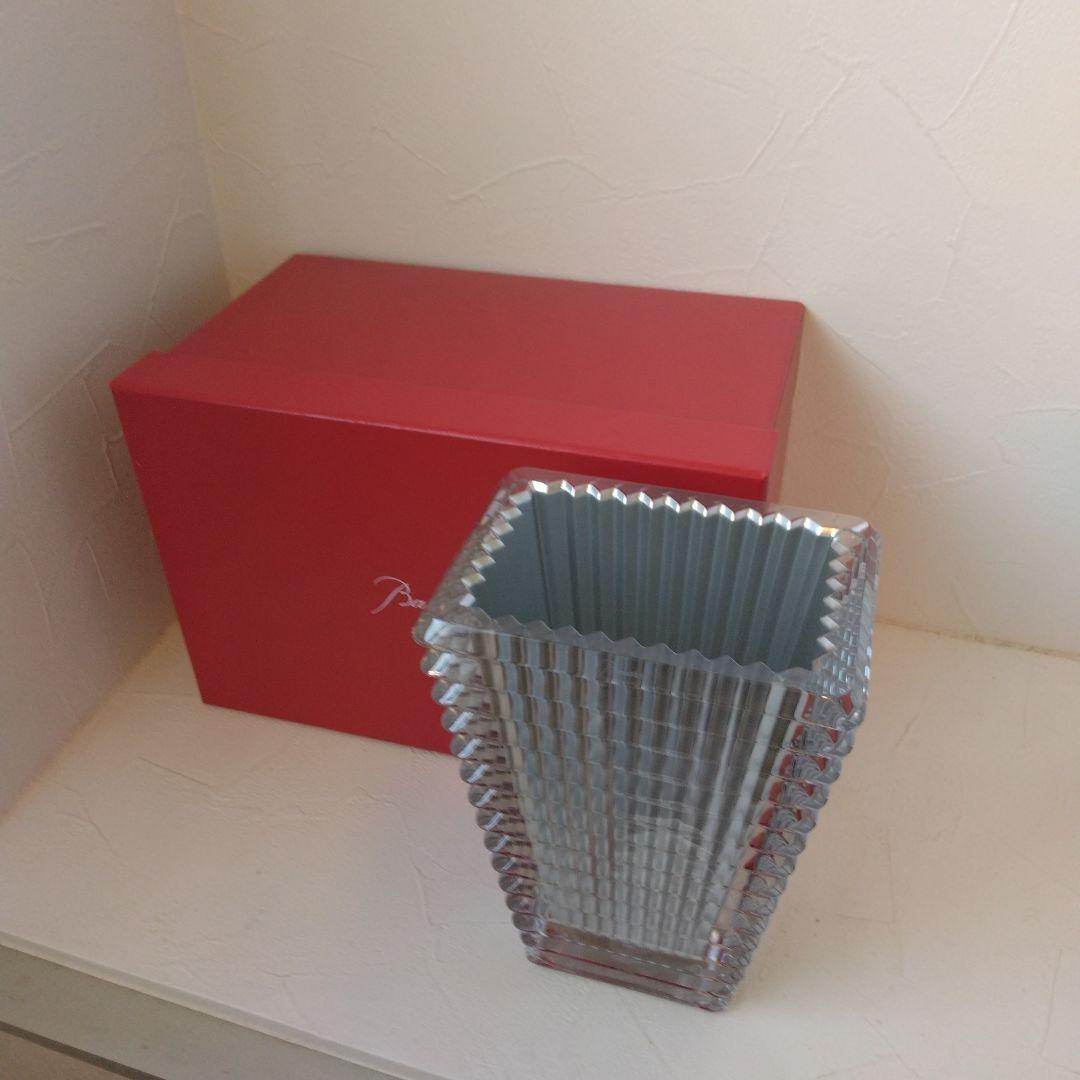 美品　Baccarat バカラアイベースSスクエア希少色シルバー　専用箱付き