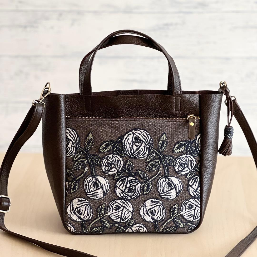 トート型本革ショルダーバッグ　rosy brown RB601-042