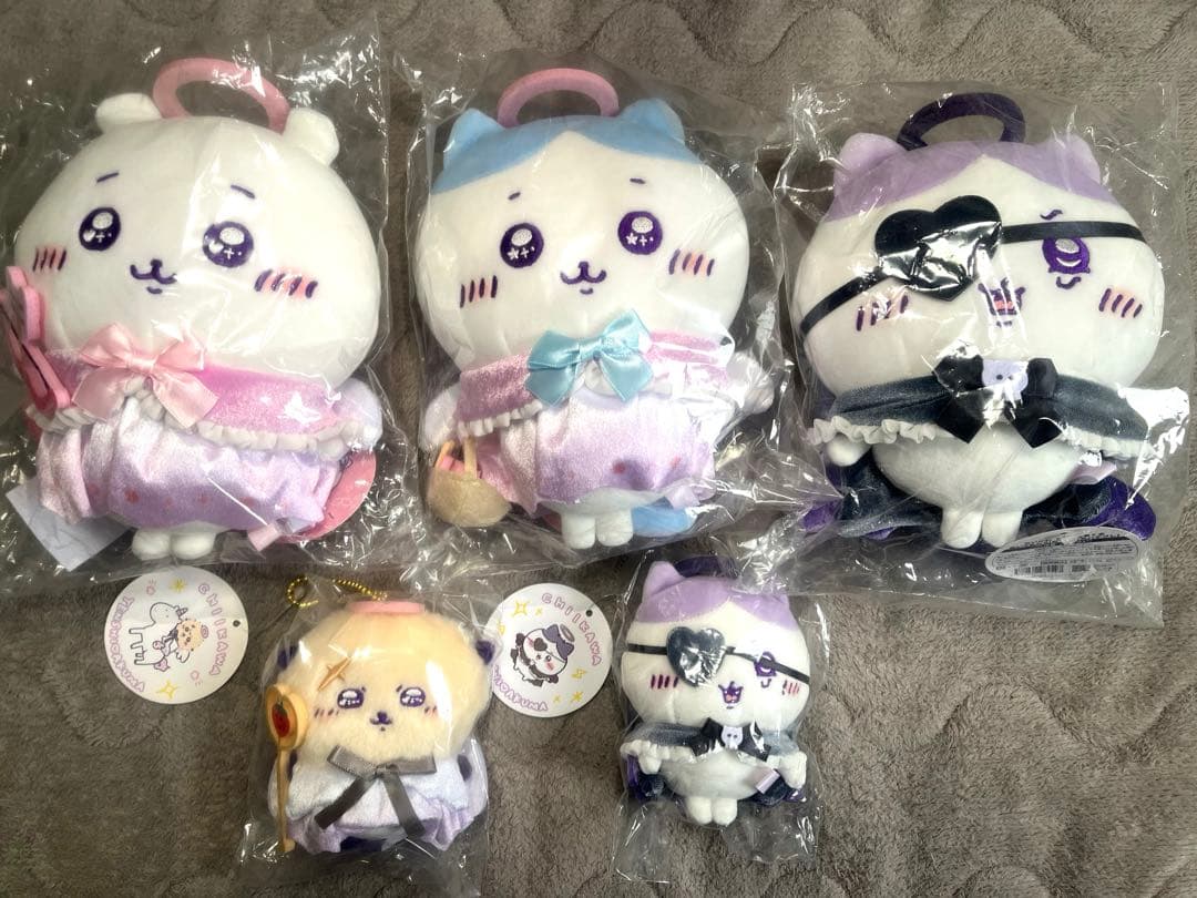 タグ付き　ちいかわ　てんし♡あくま　ぬいぐるみ5体セット