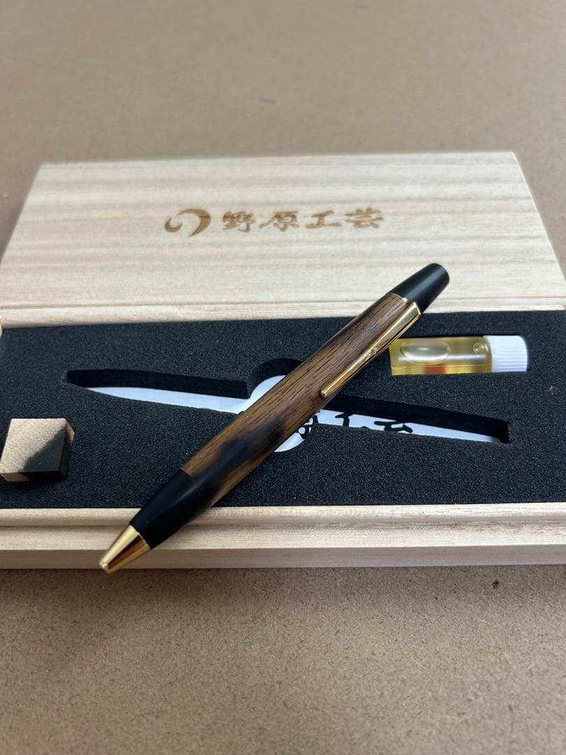 野原工芸 特上黒柿 ボールペン ロータリータイプ