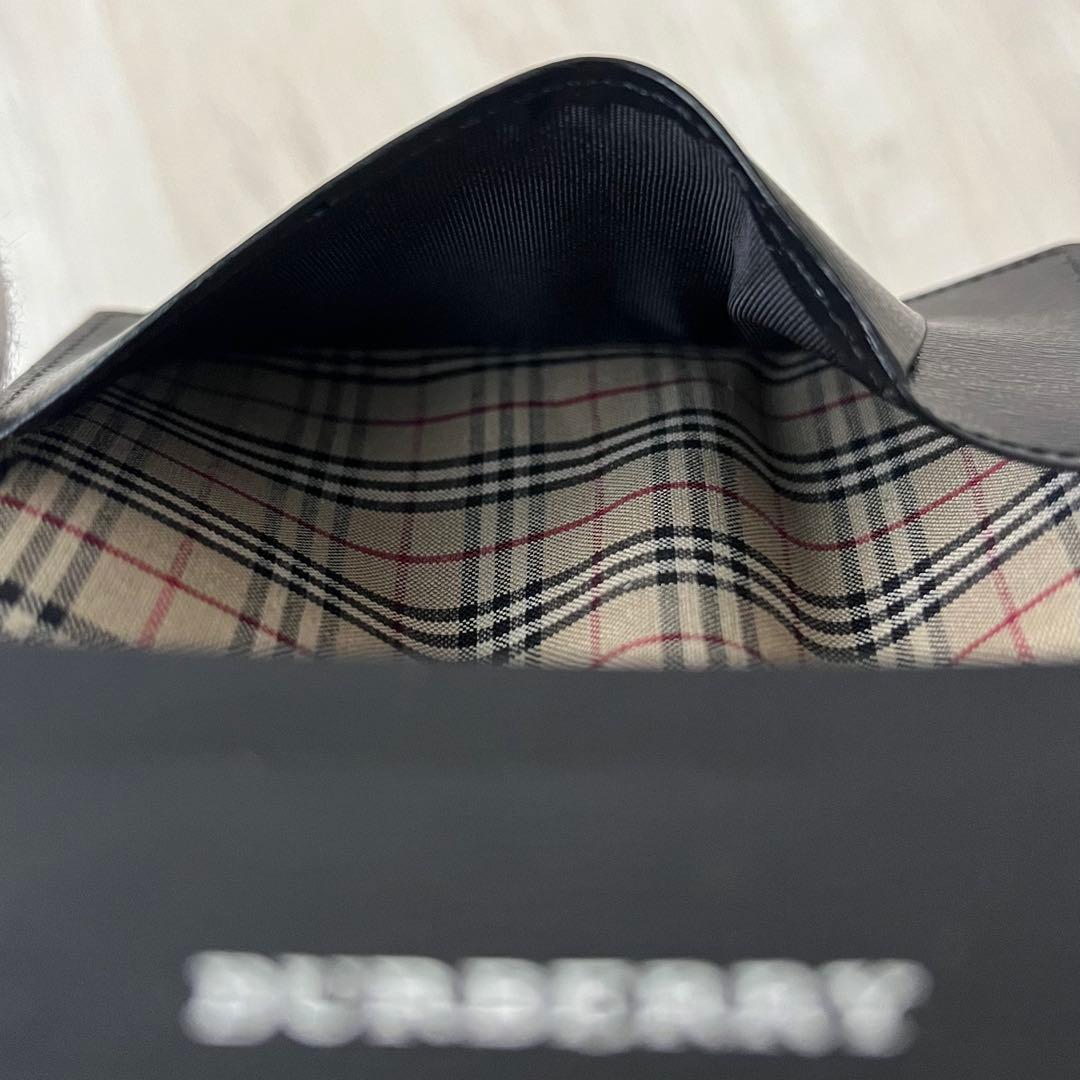 BURBERRY 黒 レザー 名刺入れ カードケース ID パスケース