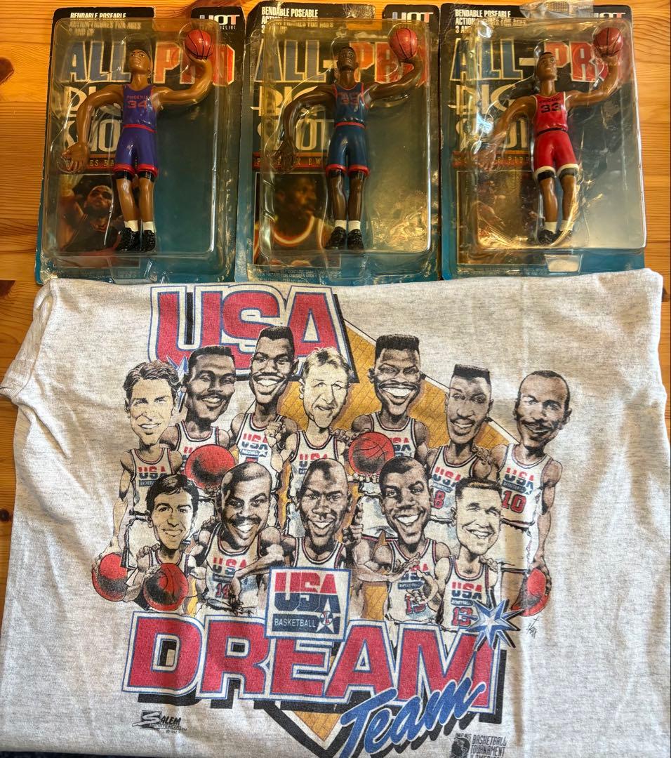 希少　USA DREAM Team フィギュア3体とTシャツセット