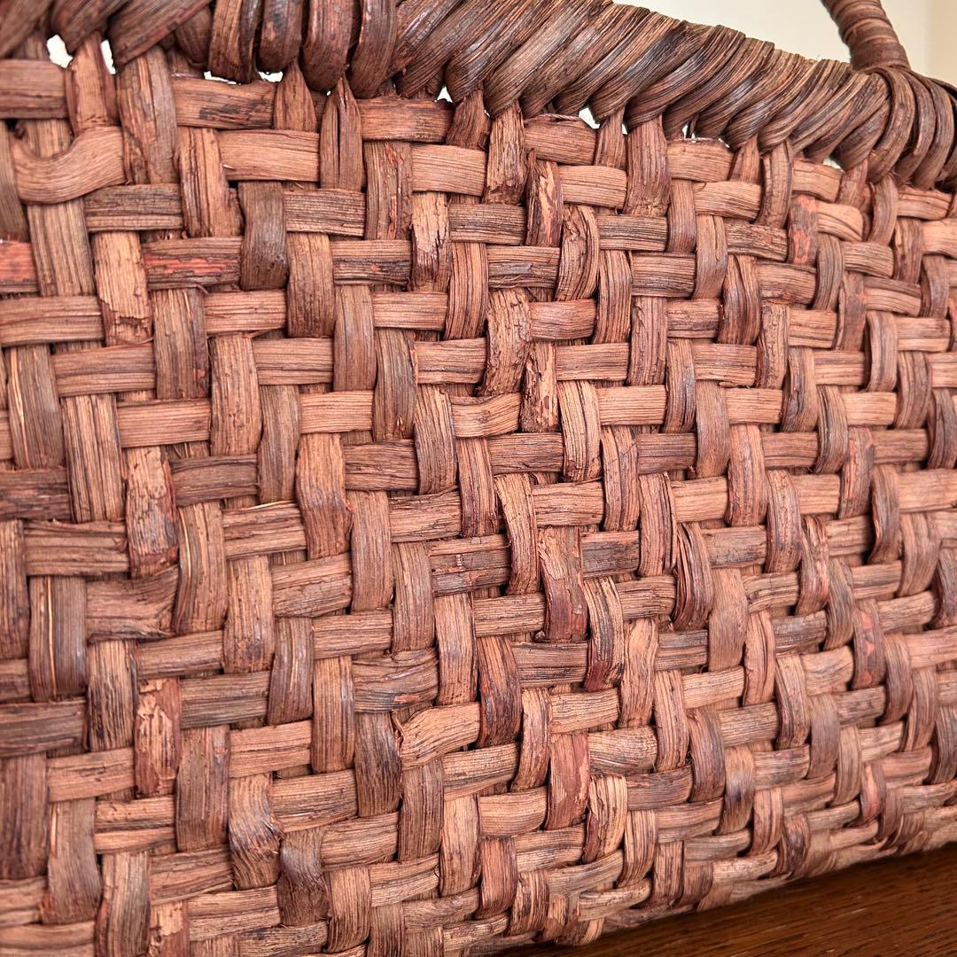 国産山葡萄のかごバッグ＊横長＊網代編み