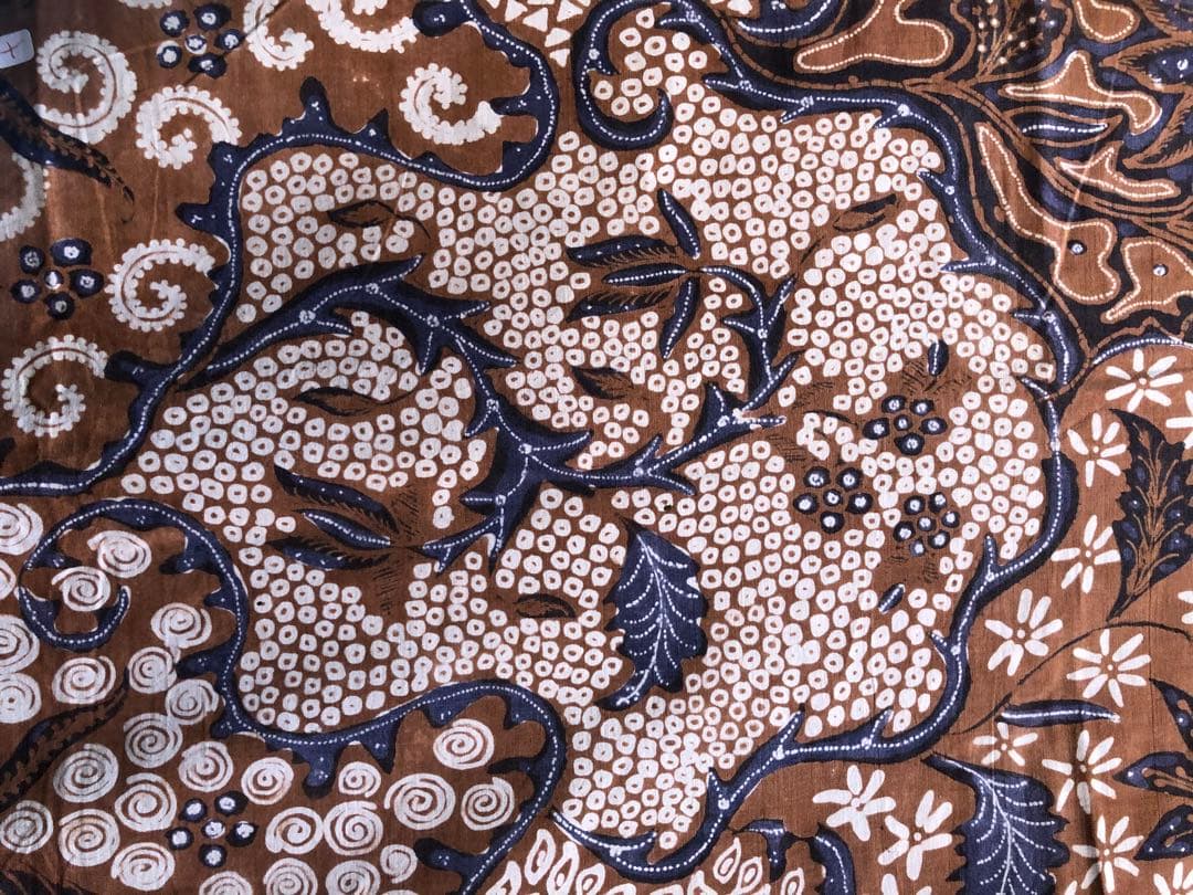 手描き　オールドバティック 藍染め(8428)