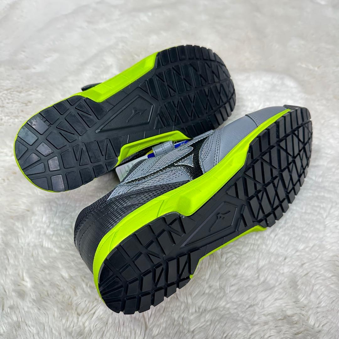 ✨美品✨新品ミズノ安全靴26.5cm 軽量グレー×黄JSAA A種マジックテープ