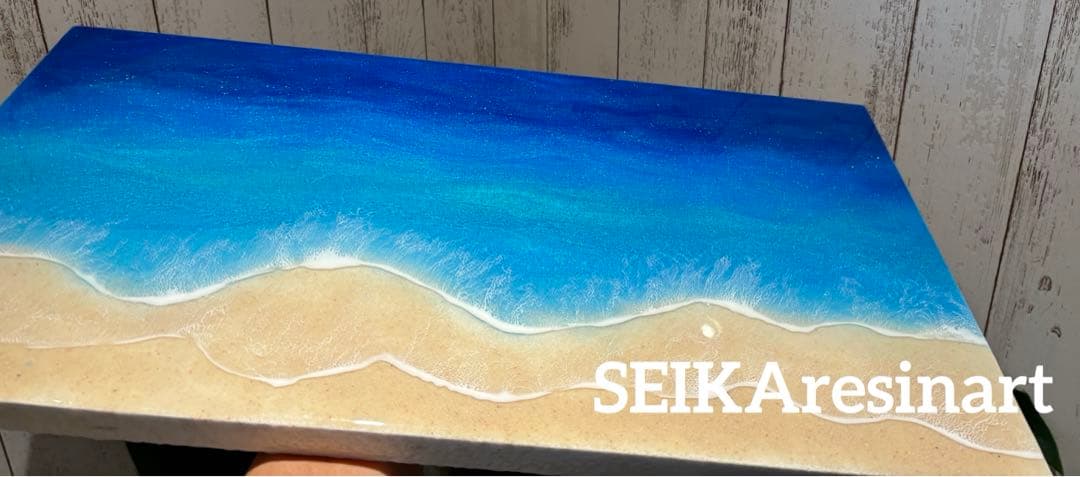 スポーツマン30×60海アート　オーシャンアート　レジンアート　アート　海