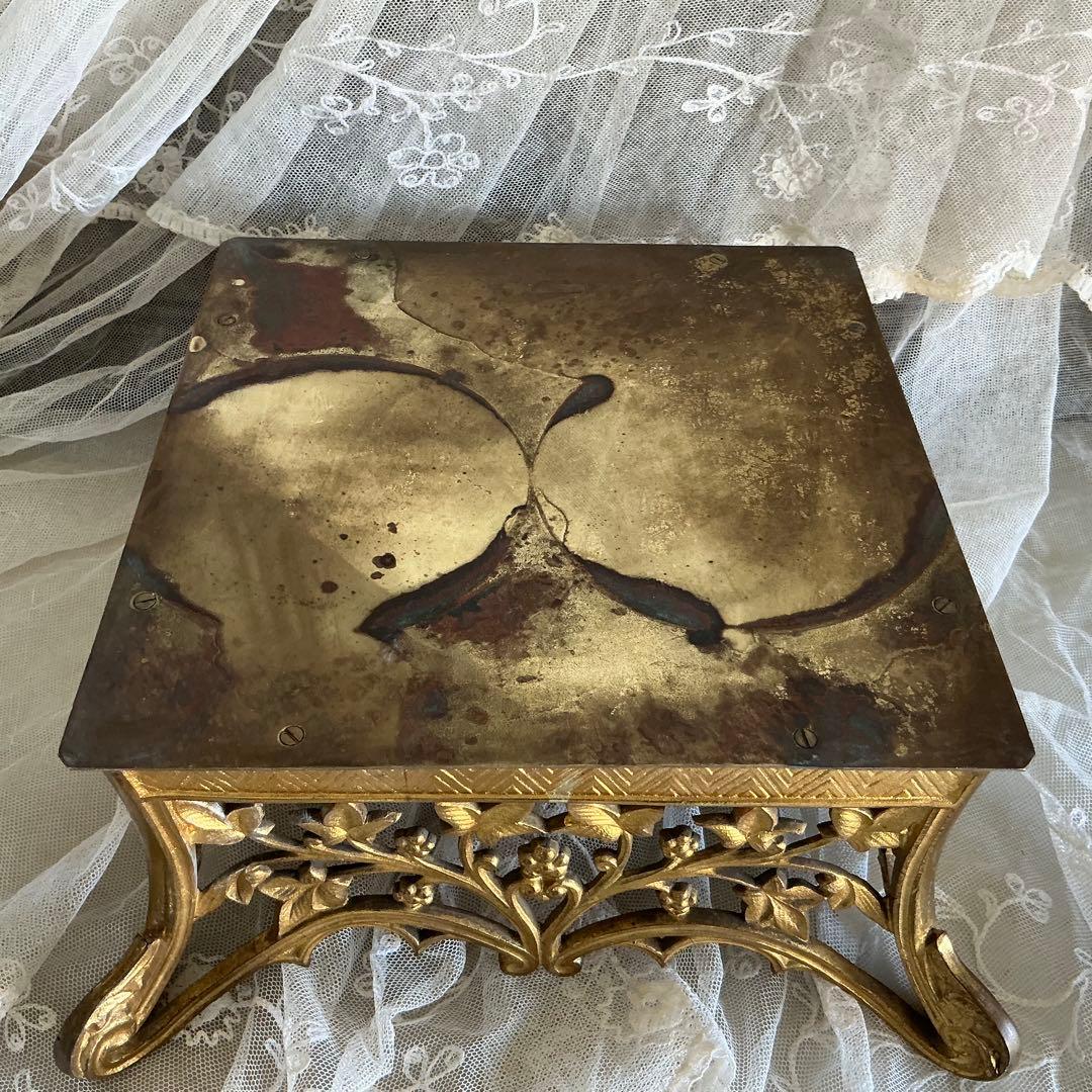 ＊希少＊１９世紀フランスアンティーク　ブロンズ×金鍍金　ディスプレイ台　ポワドレ
