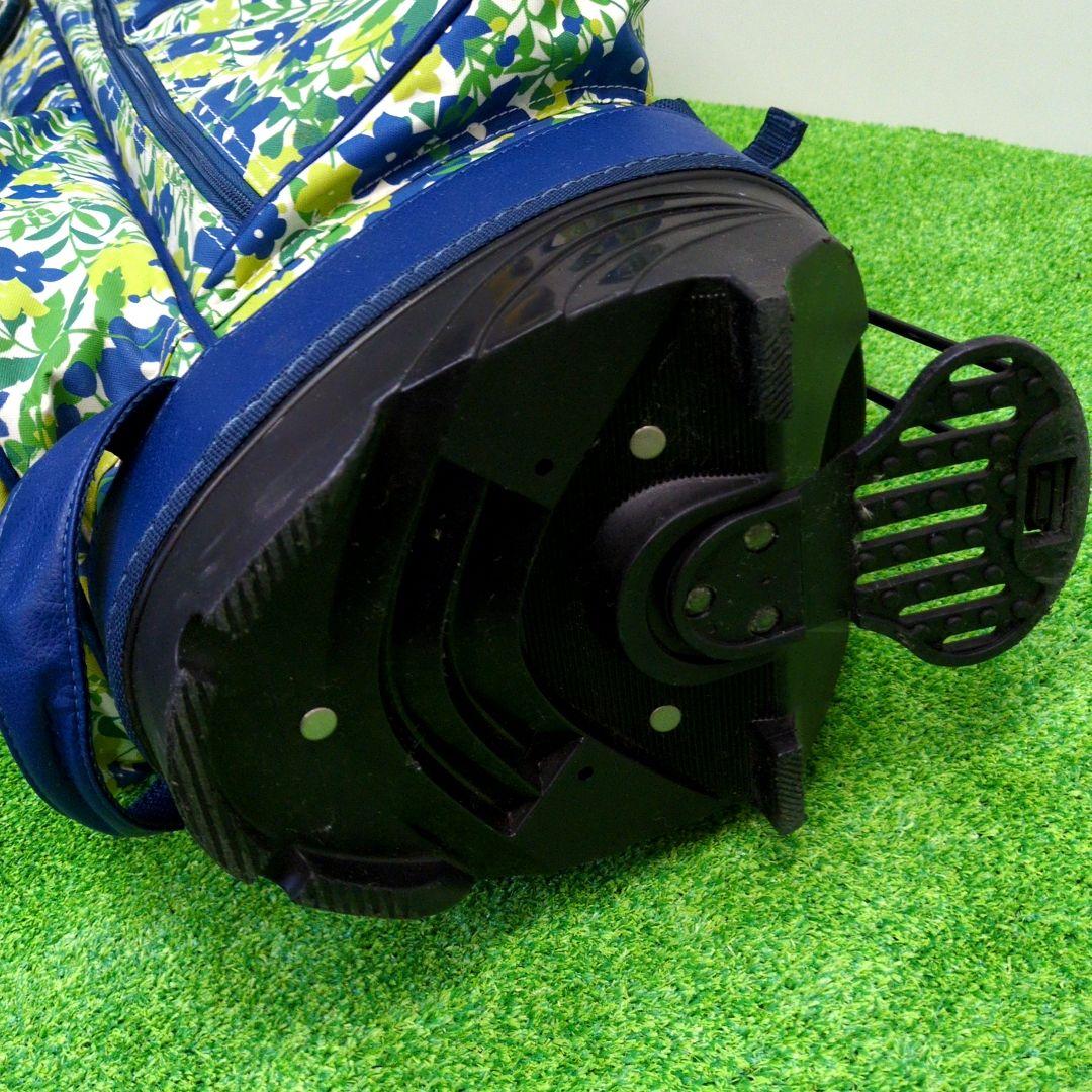 フィッシャー　スタンド式ゴルフバッグ 　6分割　青緑花柄