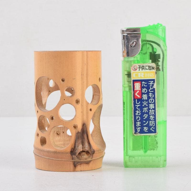 茶道具　雅楽造　水玉竹籠　巾筒　茶巾筒　共箱　V　9226