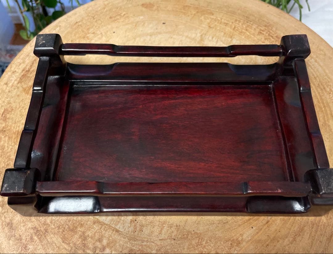 中国 骨董品 鉄製 狛犬 獅子像 木製台座付き