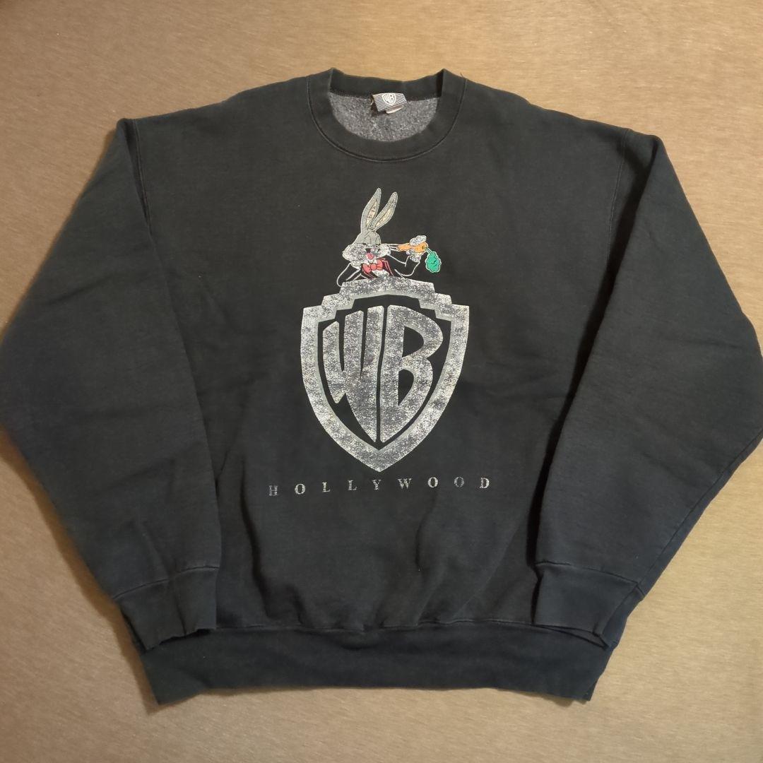 90s USA製 スウェット ワーナーブラザース ブラックフェード