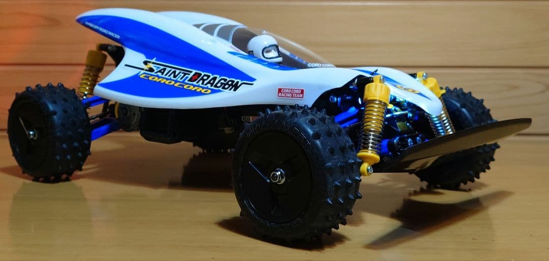 タミヤLEDセイントドラゴン＆三和プロポ＆バッテリー充電器・完成未走行品セット