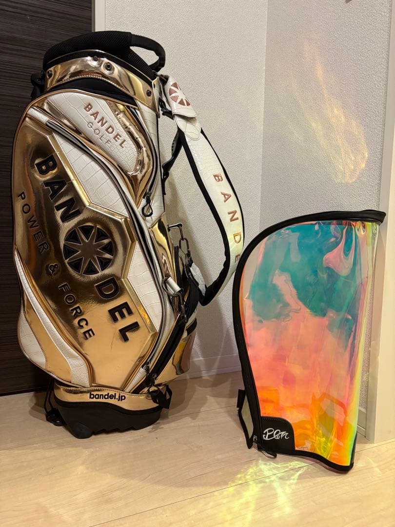 BANDEL バンデル ゴルフバッグ キャディバッグ ゴールド・ホワイト 限定品